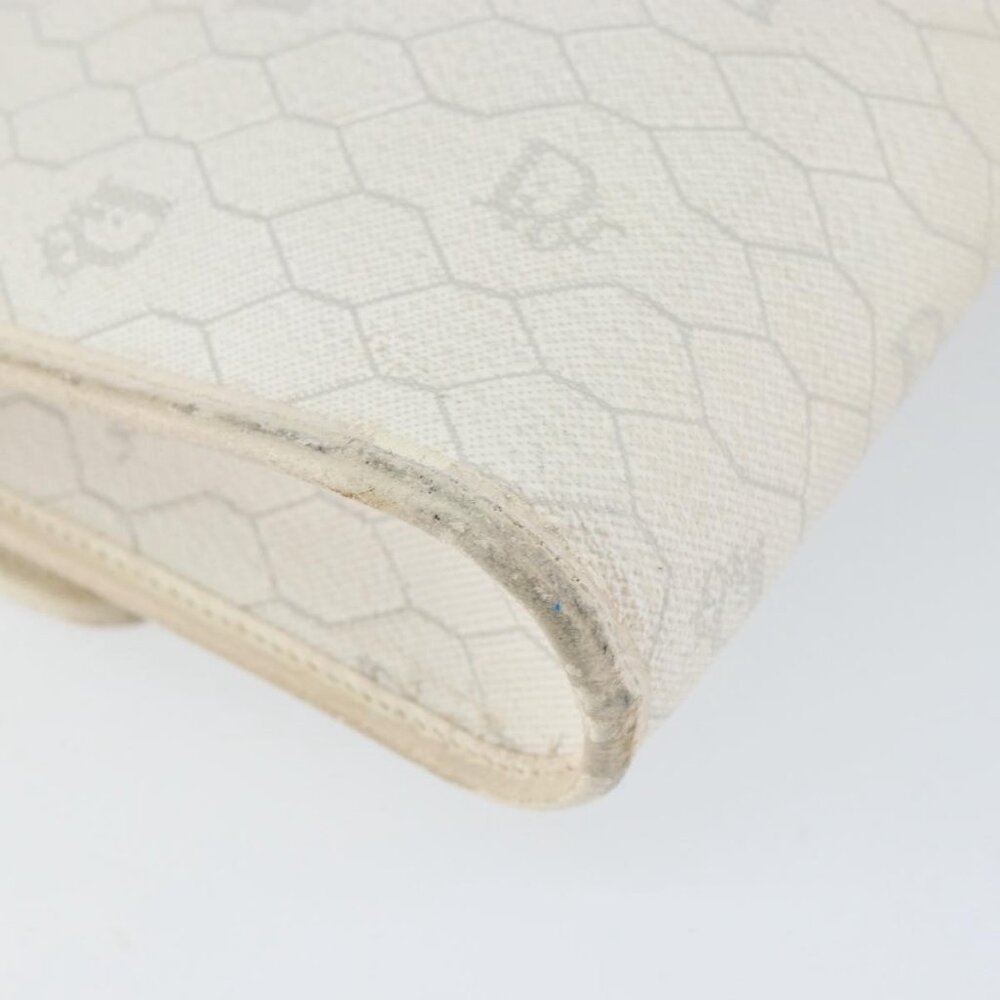 Authentic Christian Dior Honeycomb Canvas Shoulder Bag PVC Gold White - Picture 5 of 16